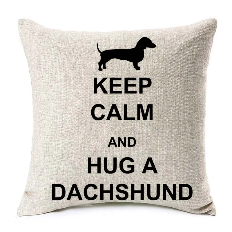Чехол на подушку Dachshund, колбаса, собака, любовь, сердце, подушка в виде ангела, розовый цветок, тонкая льняная хлопковая спальная подушка, чехол - Цвет: 15