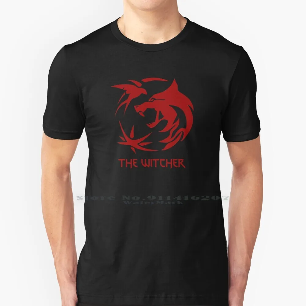 Футболка с логотипом Wolf Seagull Merch 100% чистый хлопок Netflix игровая футболка White Series Geralt