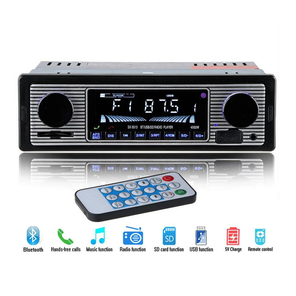 Autoradio 12V Autoradio Bluetooth 1 Din Car Stereo Player Phone Aux-In Mp3 Fm/Usb/Radio Telecomando Per Telefono Car Audio