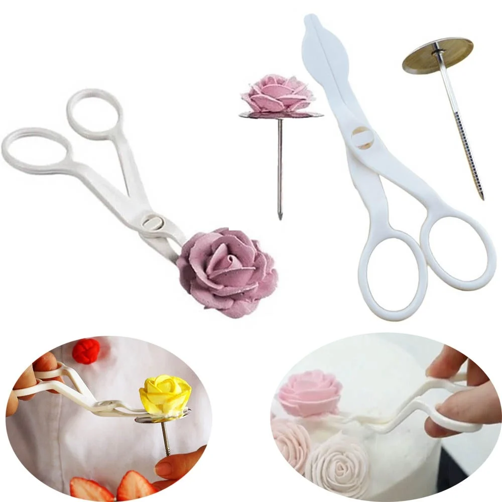 

1 set Piping Flower Scissors+Nail Icing Bake Cake Cupcake Pastry Tools
