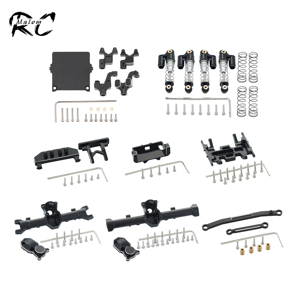 Aluminum Alloy Axle Housing Front Bumper Mount Shock Absorber Steering Link Set for 1/24 RC Crawler Axial SCX24 AXI90081 Upgrade | Игрушки и