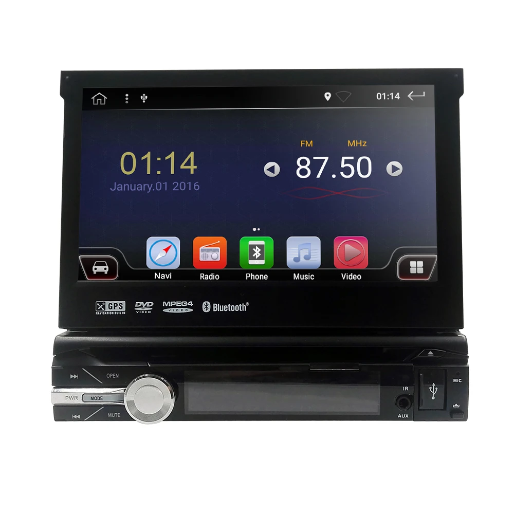 Cheap 7 inch 1 Din Universal Android 9.0  2 GB RAM 16 GB ROM Car DVD Player Digital touch screen Car Media DAB+ TPMS  DVR Mirror link 5