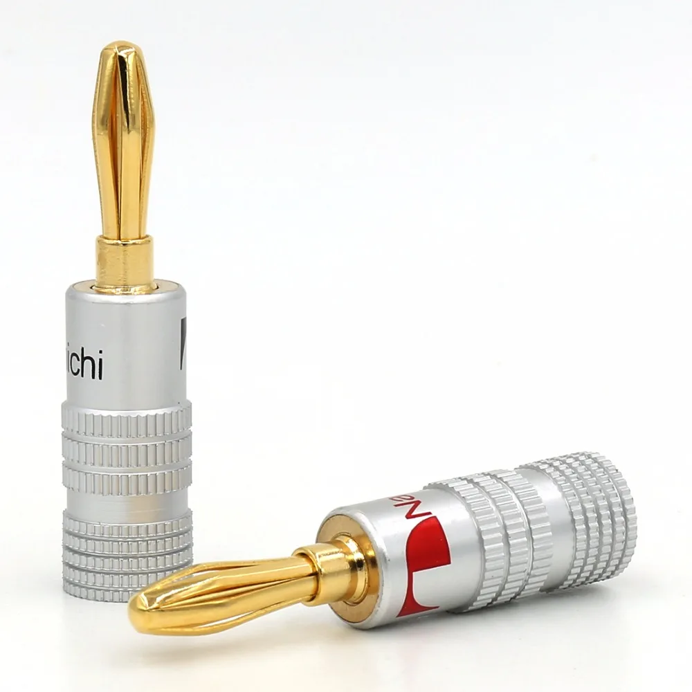 

12pcs 24K Gold Pure Copper Adapter 4mm Nakamichi Banana Plug Audio Socket Jack Screw Electronic Connector Terminals
