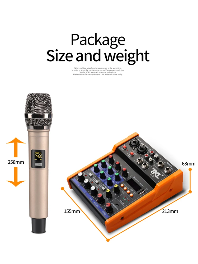 블루투스 USB 미니 DJ 믹서, 무선 마이크 사운드 믹싱, 4 채널 오디오 믹서 콘솔, 신제품