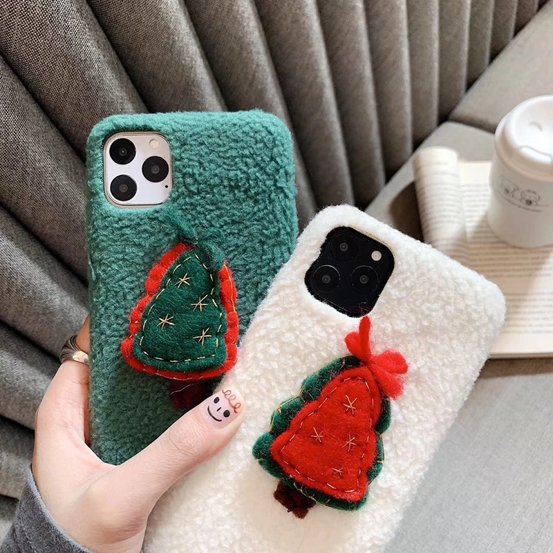 Рождественский Чехол 7 plus для iphone 11 pro max xs, тканевый милый чехол s для iphone x, чехол 7, 8, 6s plus, 6, XR, 10, Рождественская елка для мужчин и женщин