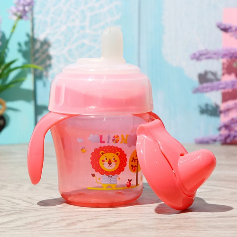 120ML Baby School Cartoon Water Drinking Bottles Infant Sippy Cups Duckbill Mouth Shape Feeding Baby Training Bottles