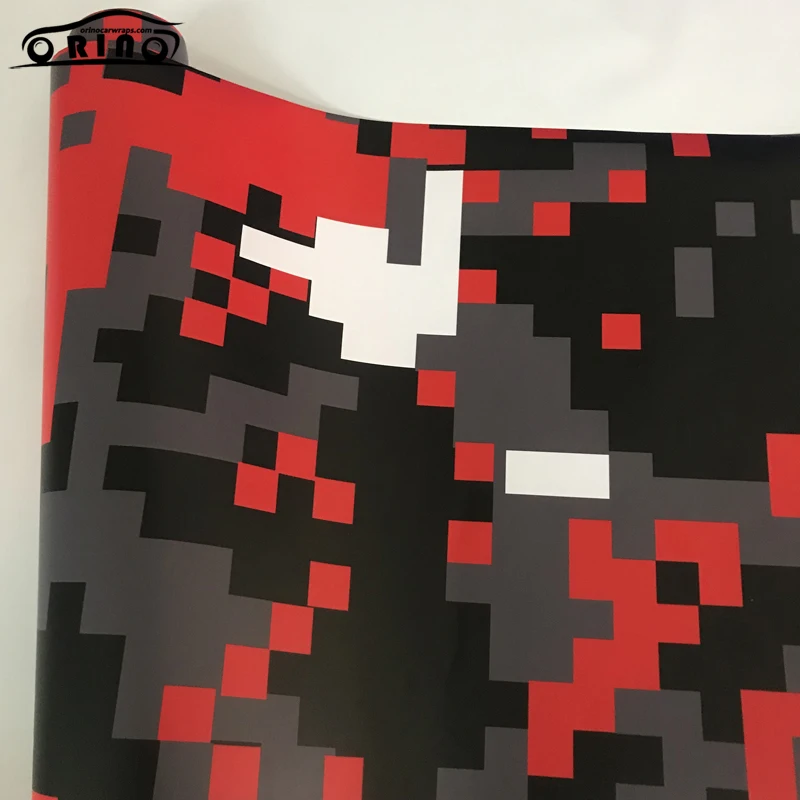 Black Red Digital Car Sticker Wrap Film-3