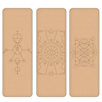 

4mm183X61cm Natural Cork TPE Yoga Mat For Fitness Sport Mats Pilates Exercise Non-slip Yoga mat With Position Body Line