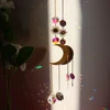 Crystal Moon Sun Catcher Wind Chimes Diamond Prisms Pendant Dream Catcher Rainbow Chaser Hanging Drop Home Garden Decor Gift 5