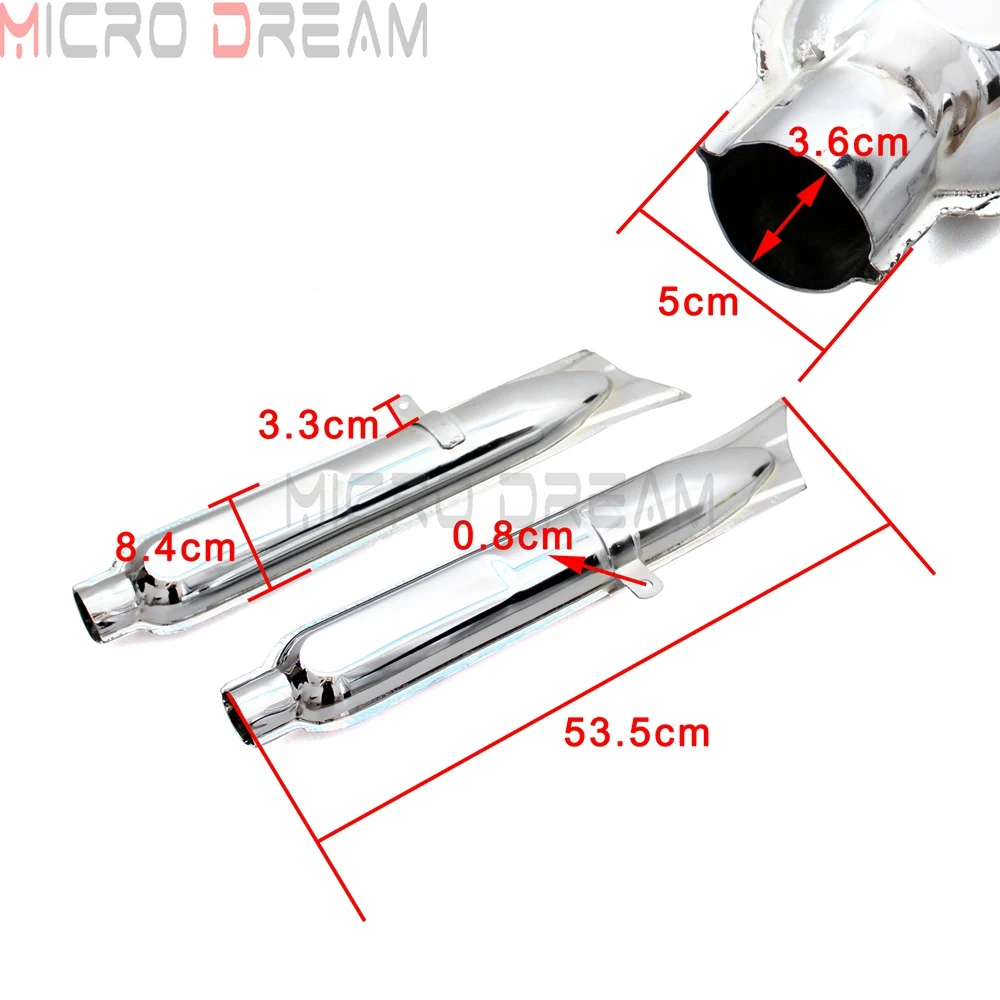 Хромированные мотоциклетные Ретро 750cc рыбий хвост выхлопной трубы глушителя для BMW K750 M1 M72 R71 R12 Dnepr MT12 Урал выхлопные трубы глушителя