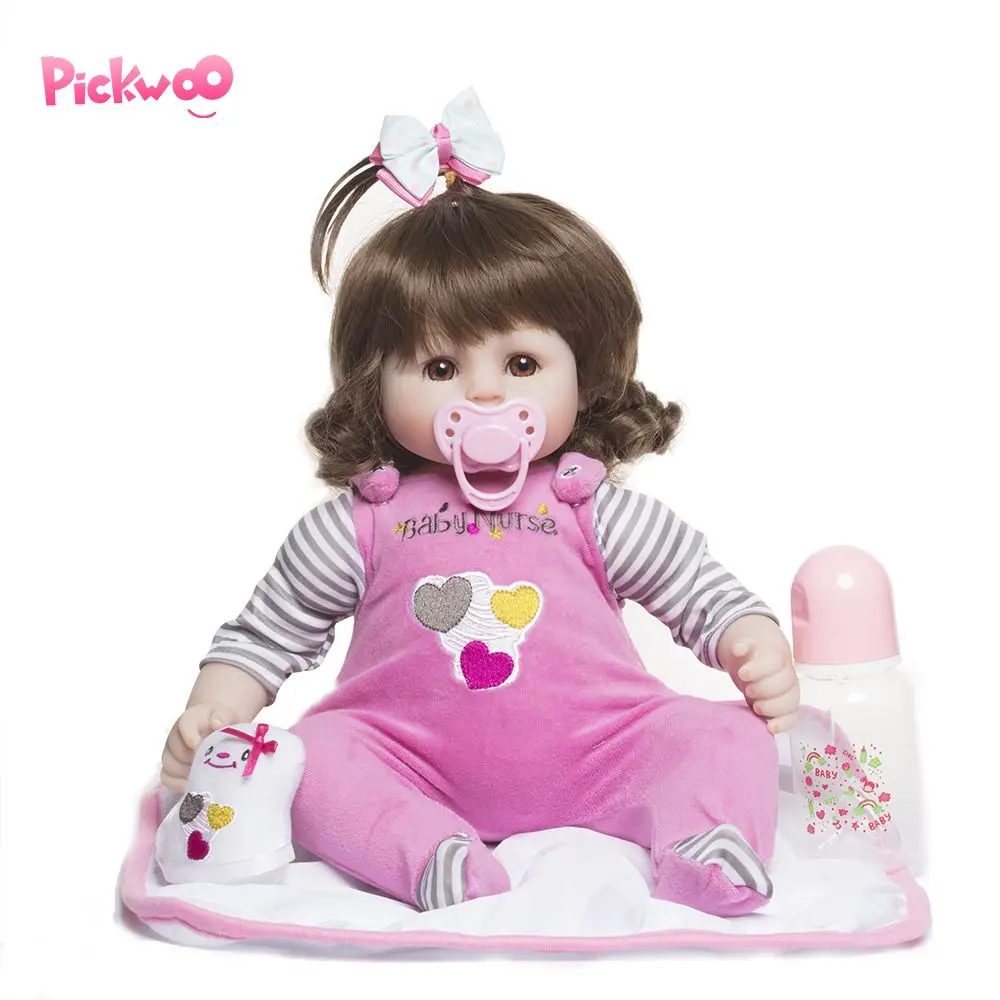 

Pickwoo 48cm 55cm 57cm bebes reborn doll Baby girl Dolls soft Silicone Cotton Boneca Reborn Brinquedos children's day gifts toys
