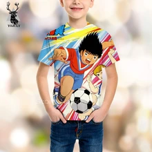 Детская рубашка с изображением капитана Tsubasa модная детская одежда футболка детская одежда с объемным рисунком Детские футболки bobo modis/Одежда для мальчиков и девочек C11