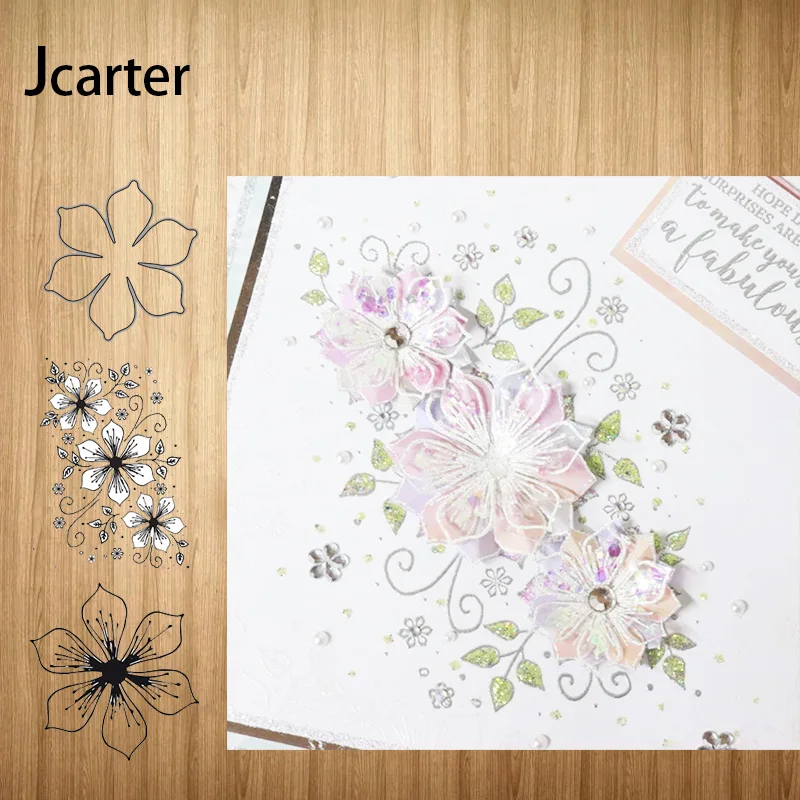 

Metal Cutting Dies and Stamps Branches Flowers Leaves for Scrapbooking Craft Stencil DIY Album Paper Make Template Decor Model