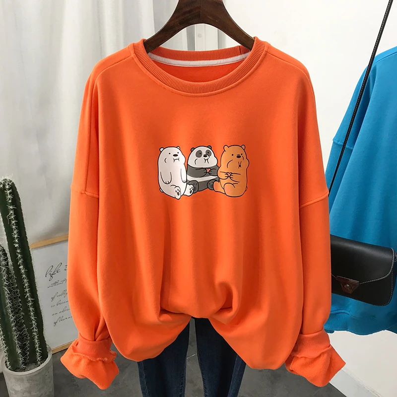 Kawaii С мультяшным рисунком, Женская толстовка с капюшоном, с длинным рукавом, с круглым вырезом, свободная, негабаритная, повседневная, базовая, Толстовка для подростков, макси, хлопковое пальто