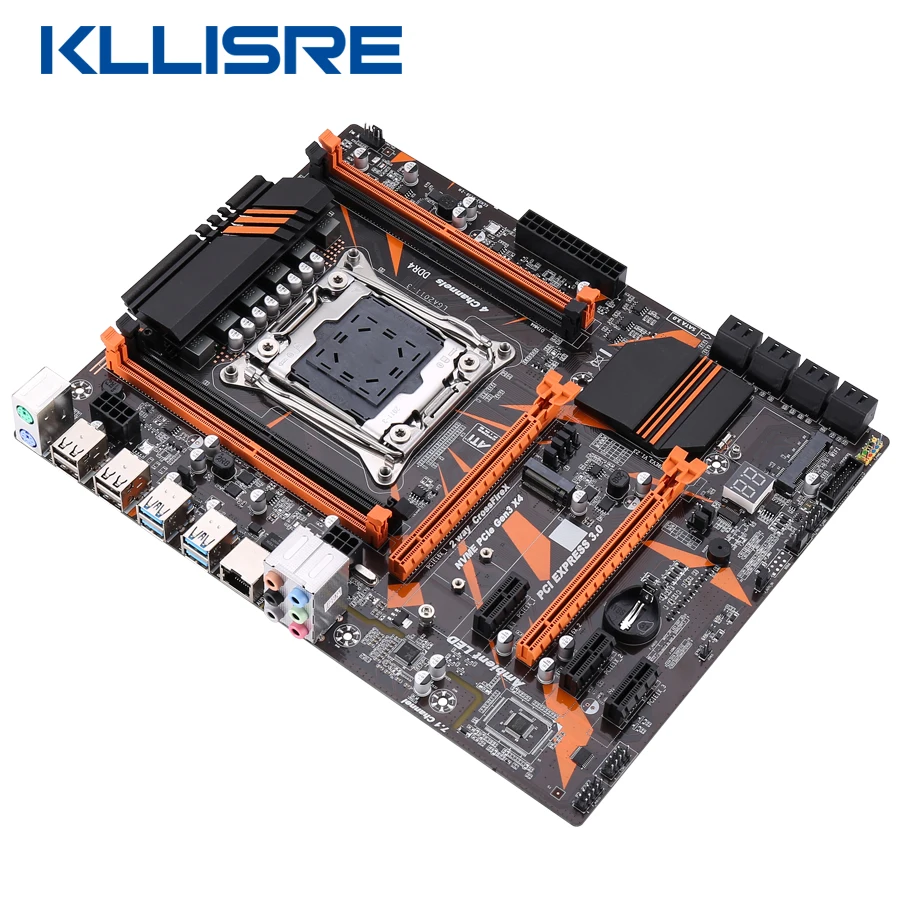 Kllisre X99 D4 материнская плата набор Xeon E5 2640 V3 LGA2011 3 процессор 2шт X 8 ГБ = 16 Гб 2666 МГц DDR4