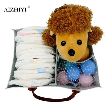 

Multi-function Portable Baby Diaper Storage Bag Felt Mummy Nappy Organizer Multifunction Changeable Compartments for Mom