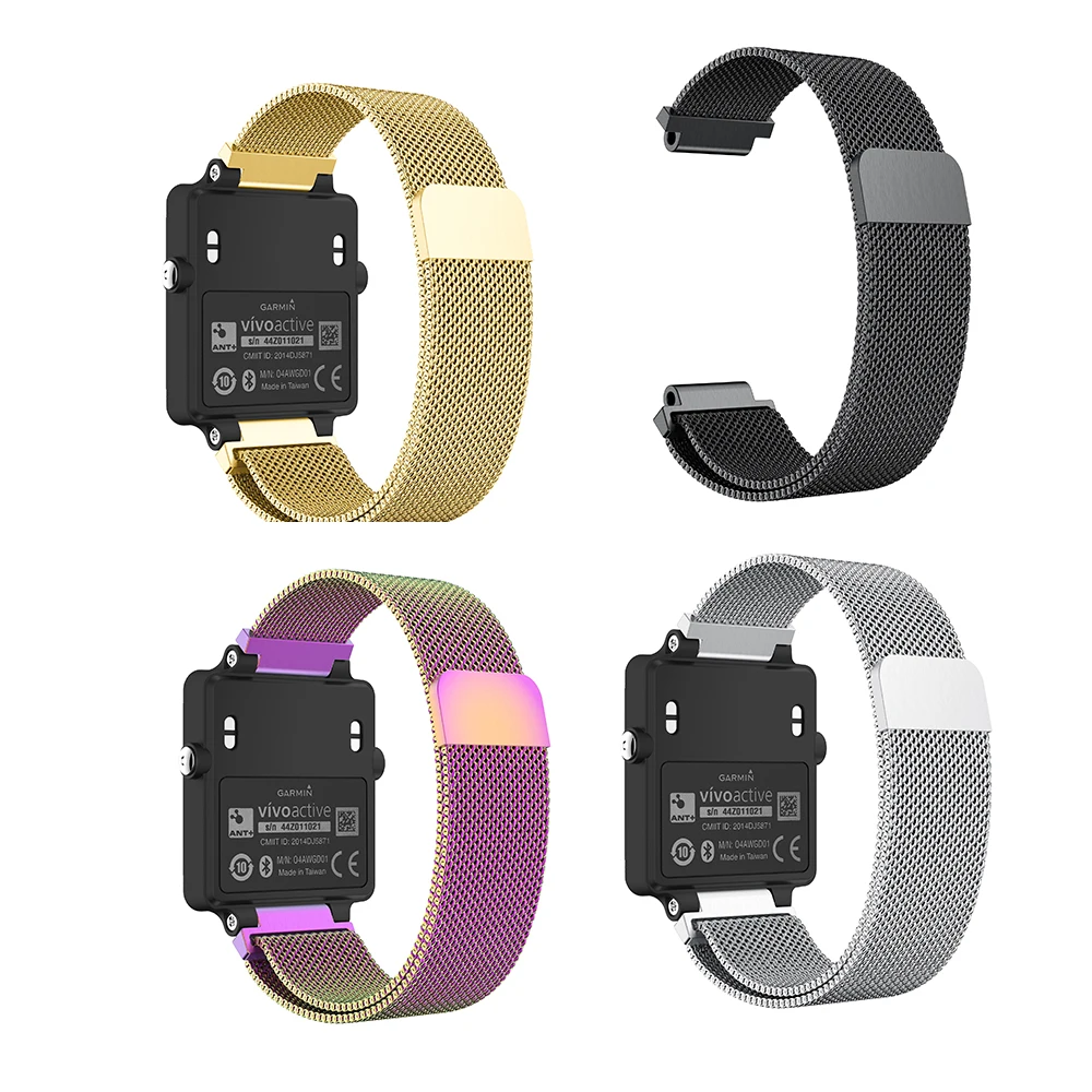 Ремешки из нержавеющей стали для Garmin VIVOactive ацетат ремешок замена Смарт часы ремешок металлический Миланский Петля Браслет ремешок