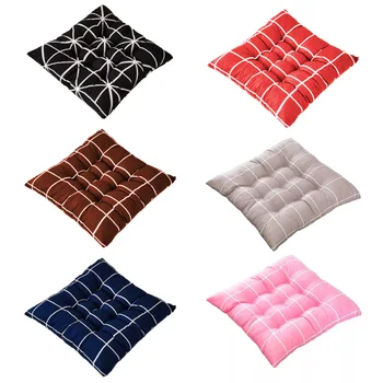 

Soft Square Stripe Seat Cushion Back Cushion Tie on Chair Cushion Sofa Seat Cushion Car Pad Pillow For Home Office Winte 40x40cm