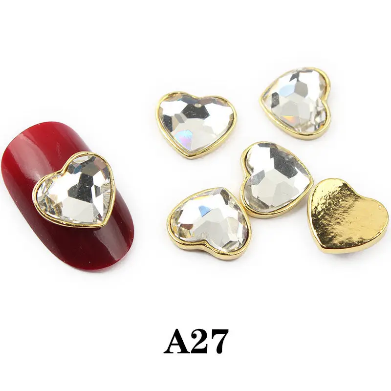A27 30 kinds style crystal strass nail art stones alloy 3d decor sparkle nail charms rhinestones for designer jewelry accessories - Цвет: A27
