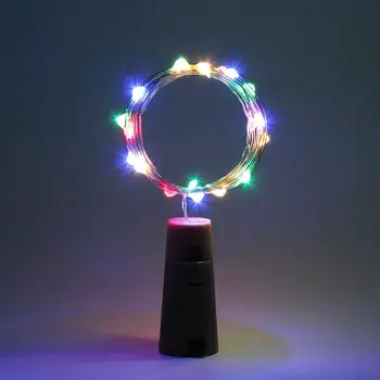 

2M 20LED Color String Light Bottle Stopper Copper Wire String Lamp Home Wedding Christmas Fairy Lamp Valentine's Day Party Decor