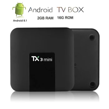 

Satxtrem TX3 Mini Android 8.1 TV Box Smart TV H2.65 IPTV 4K Set Top Box TVBOX IPTV Media Player Amlogic S905W 2G 16G Tanix Box