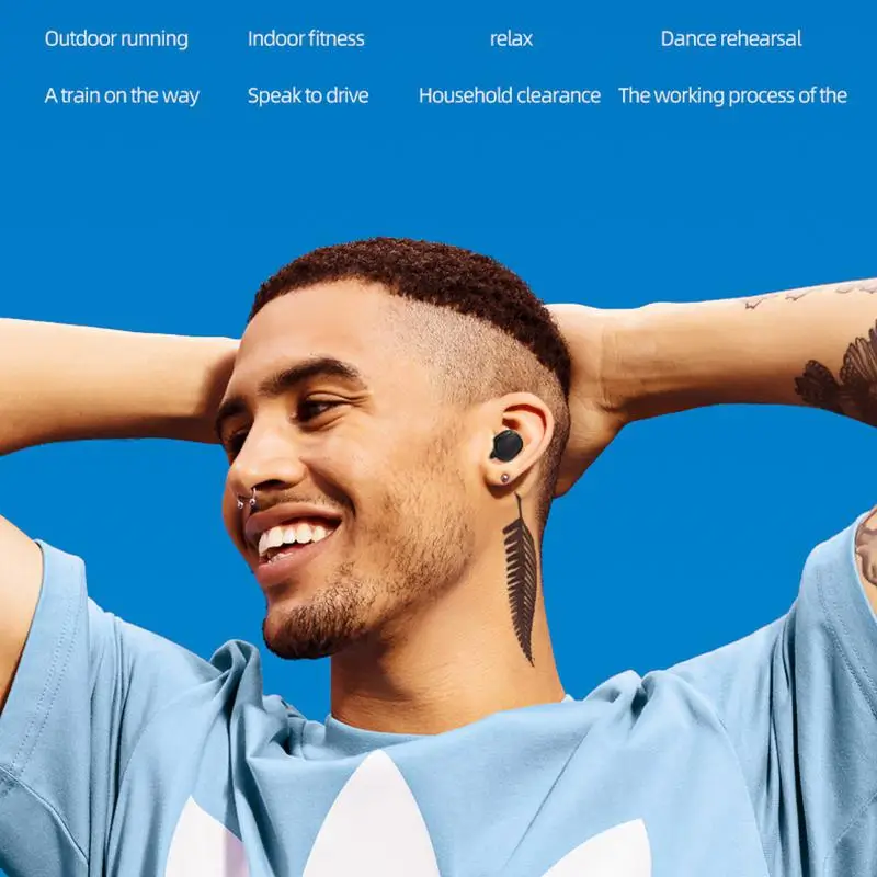 Kuulee Bluetooth Headsets for Redmi Airdots Wireless Earbuds 5 0 TWS Earphones Noise Cancelling Mic for Xiaomi iPhone Huawei