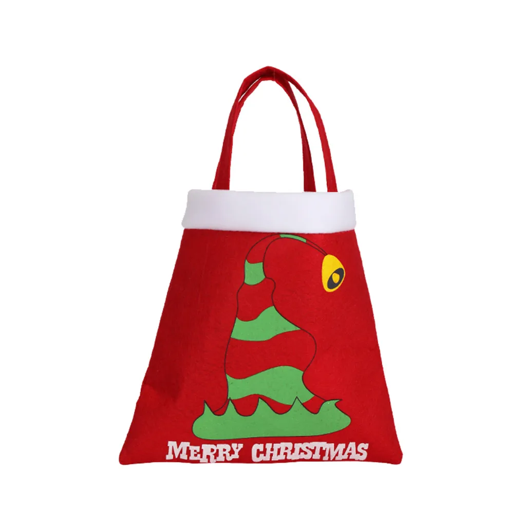 Christmas Printed Red Candy Gift Tote Bag Xmas Tree Home Hotel Decoration High capacity Christmas presents cadeau noel F109