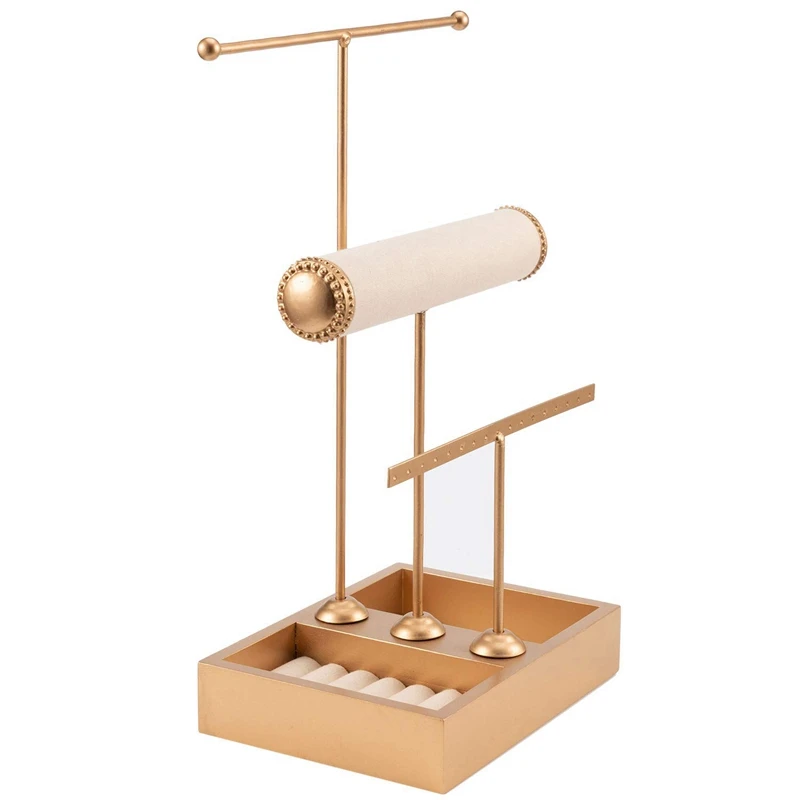 Органайзер для ювелирных изделий 3 уровня подставка дерево металлическое