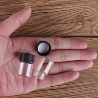 10pcs 5ml 22*30mm Clear Glass Bottles with Black Plastic Lids Empty Tiny Glass Jars DIY Crafts Vials Glass Jars 1