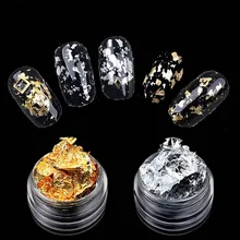 1 коробка золотой серебряный ноготь искусство фольга блестки 3D наклейки на Кончики ногтей блестки Маникюр УФ гель лак Ногти украшения аксессуары новые поставки