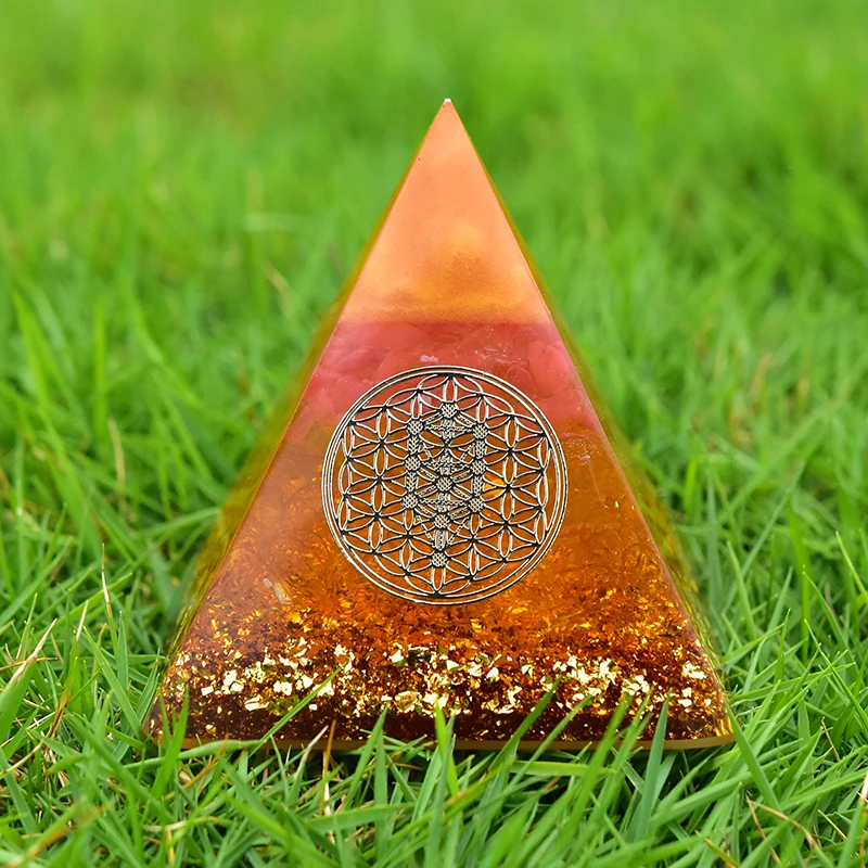

Orgonite Pyramid Home Decoration 7cm Citrine Style Resin Office Decorations Orgone Pendulum Meditation Yoga Development