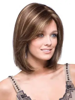 

synthétiques Bobo courtes | Perruques de Cosplay blondes à reflets, résistantes à la chaleur pour femmes