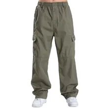 Мужские брюки-карго с несколькими карманами, военные армейские зеленые шаровары, мужские повседневные хлопковые брюки размера плюс