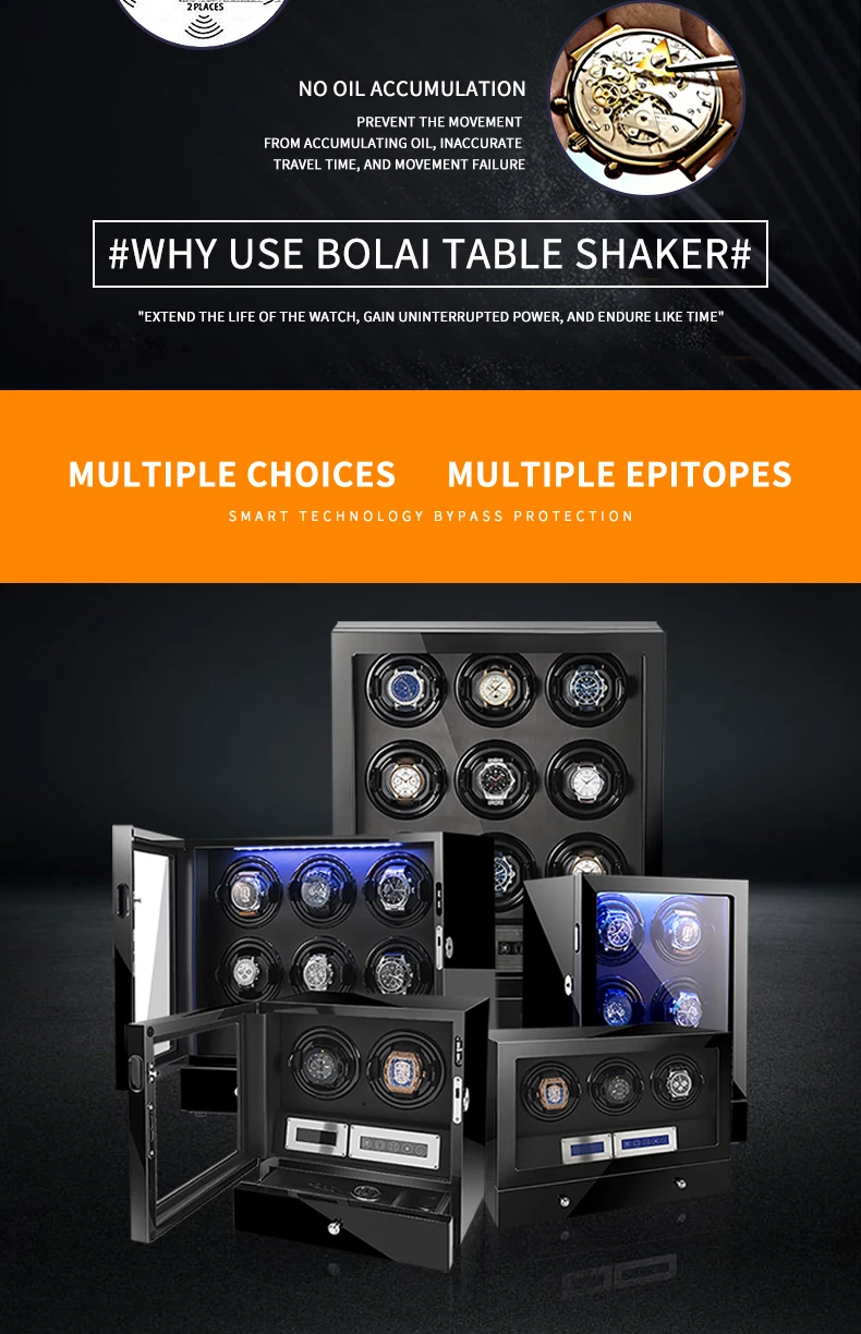 H4d2923aa2b1c495ebd535023a857c5daQ Automatic Watch Winder 6 Slot Watches Safe Box Drawer Store Jewelry Quiet Japanese Mabuchi Motor Watch Storage Winding Boxes