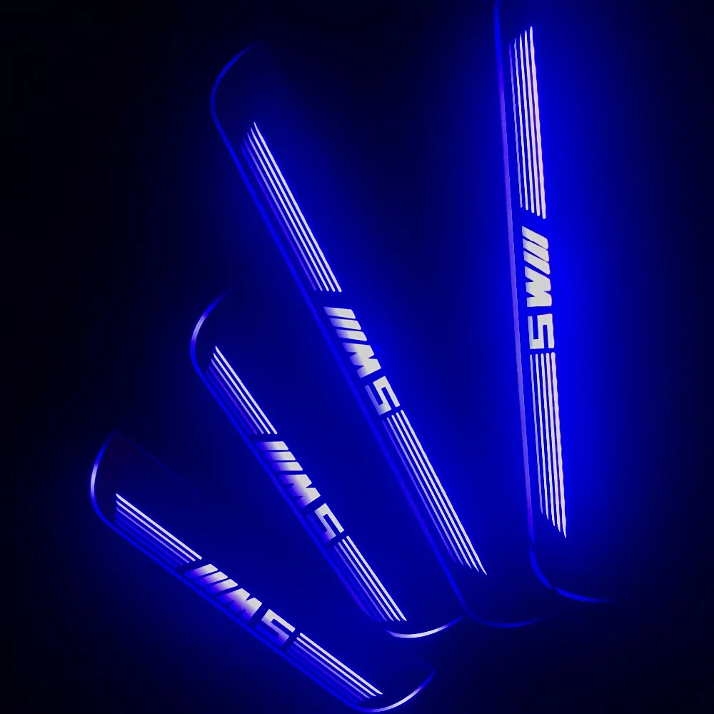 Акриловая Накладка на порог со светодиодной подсветкой, декоративный светильник, движущаяся дверная Накладка для bmw e60 m5 f10