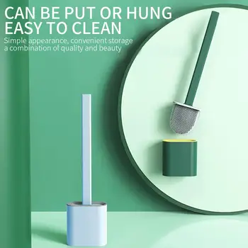 

Silicone Toilet Brush Housekeeping Bathroom Accessories Soft Toilet Bowl Brush Toilet Brush Set Cleaning Brush with Hook