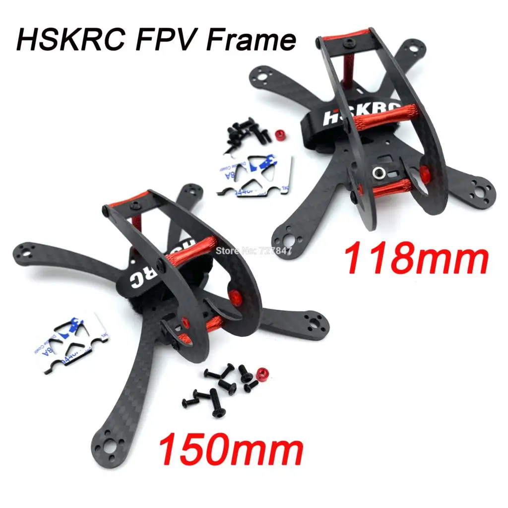 

HSKRC FPV Mini X118 118mm / X150 150mm Carbon Fiber Quadcopter Frame with 3mm Arm compatible for Mini RC Drone Quadcopter