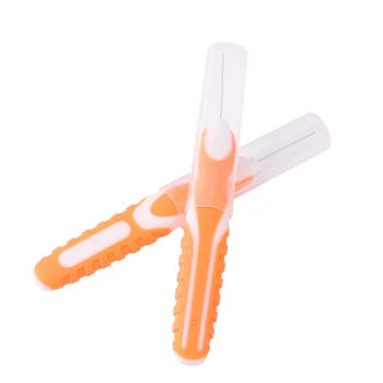 

10PCS Interdental Brushes Teeth Floss Pick Dental Care Brushes Interdental Cleaners for Home Daily Use Cleaning (Orange)