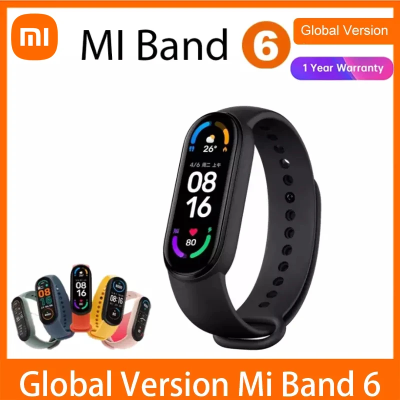 Original Xiaomi Mi Band 6 Sport Wristband Heart Rate Fitness Tracker Bluetooth 1.56 