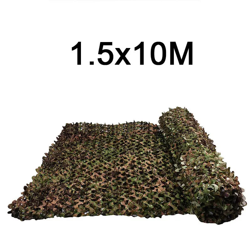 1.5x10m MENFLY 1,5 м в ширину, однослойная камуфляжная сетка в стиле милитари для защиты от солнца, полевого автомобиля, покрытие для наружного наблюдения за птицами, солнцезащитный козырек - Цвет: 1.5x10m