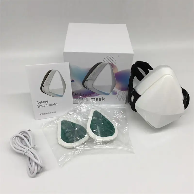 Face Shield Mask Upgrade Breathable Smart Electric Face Mask Intelligent Air Purifier Mask Reusable Outdoor Running Travel Cycling Sports face shield mask