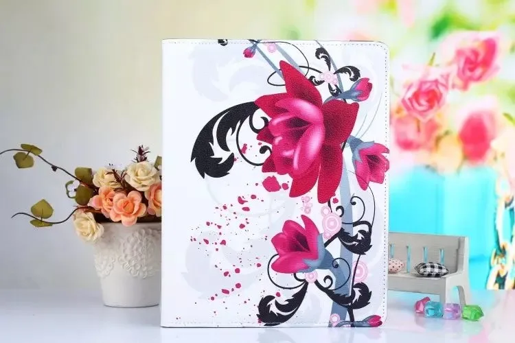 Lovely 360 Degrees Rotate Stand PU Leather Tablet Case For Apple Ipad Air 2 Case Cover For Apple Ipad 6 Flower Girl Strap Case  (33)