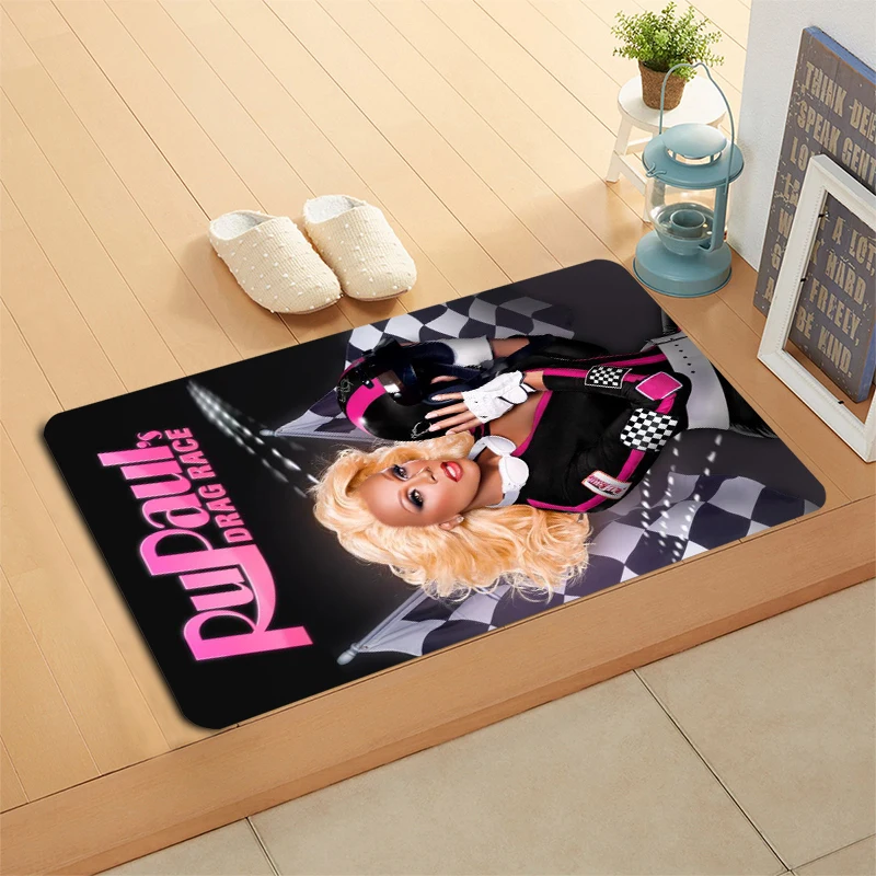 

Custom RuPaul's Drag Doormat Floor/Bath/Kitchen/Beach Mat Flannel Sponge Fabric 3D Printed Shaggy Decoration For Bedroom 9-2