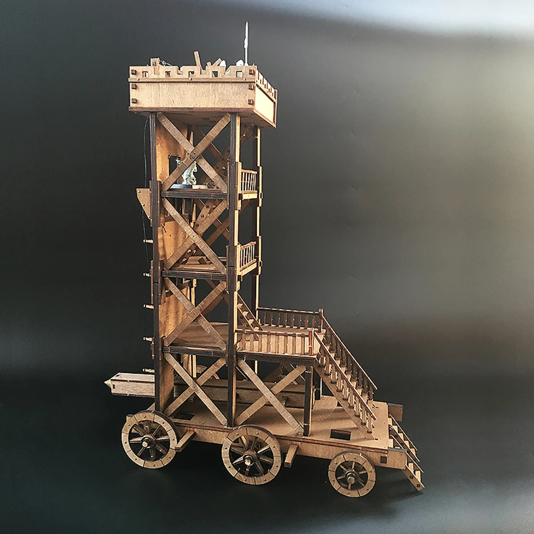 1: 72 DIY старинная колесница модель осадная машина деревянная 3D головоломка модель деревянная модель строительные наборы для детей Подарки-JuWuBa