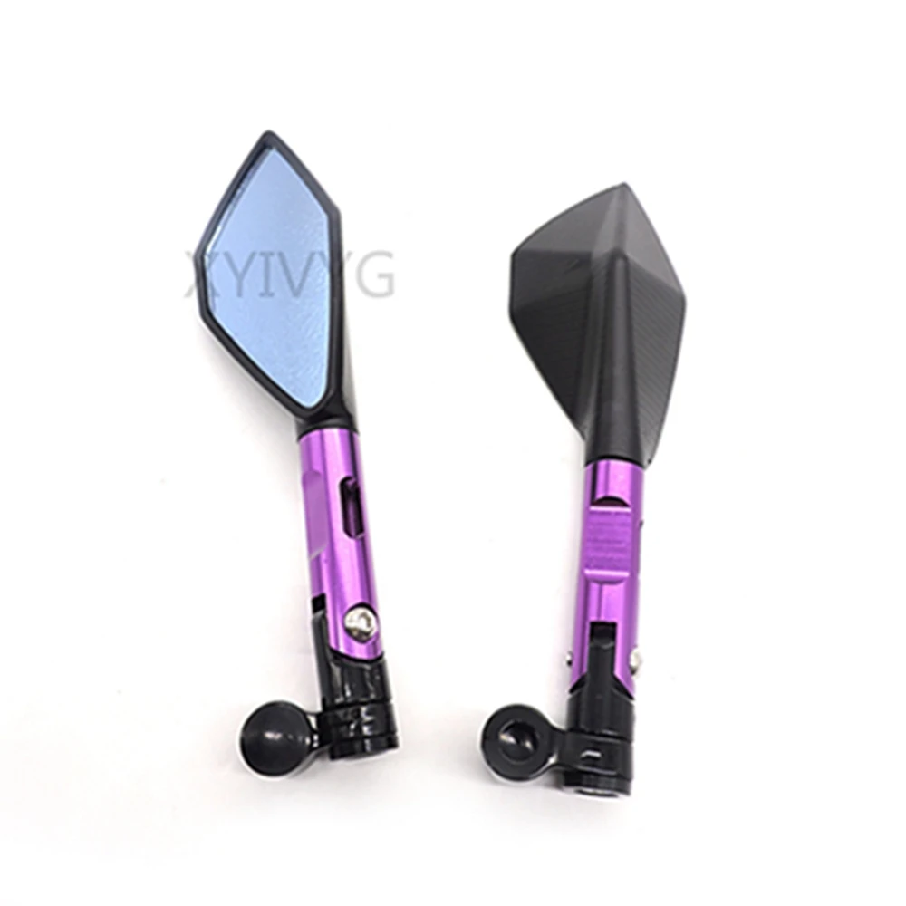 Purple Короткий стержень оранжевый фиолетовый золотой серебряный зеленый алюминиевый мотоцикл заднего вида зеркальный винт аксессуары запчасти Универсальный - Цвет: Purple