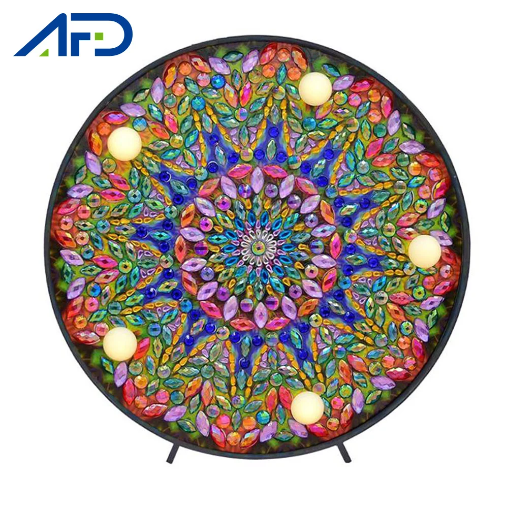 

AFDEAL Mandala Landscape DIY Diamond Painting LED Lamp Night Light Home Table Decoration Diamond Painting Accessories DIY Gifts