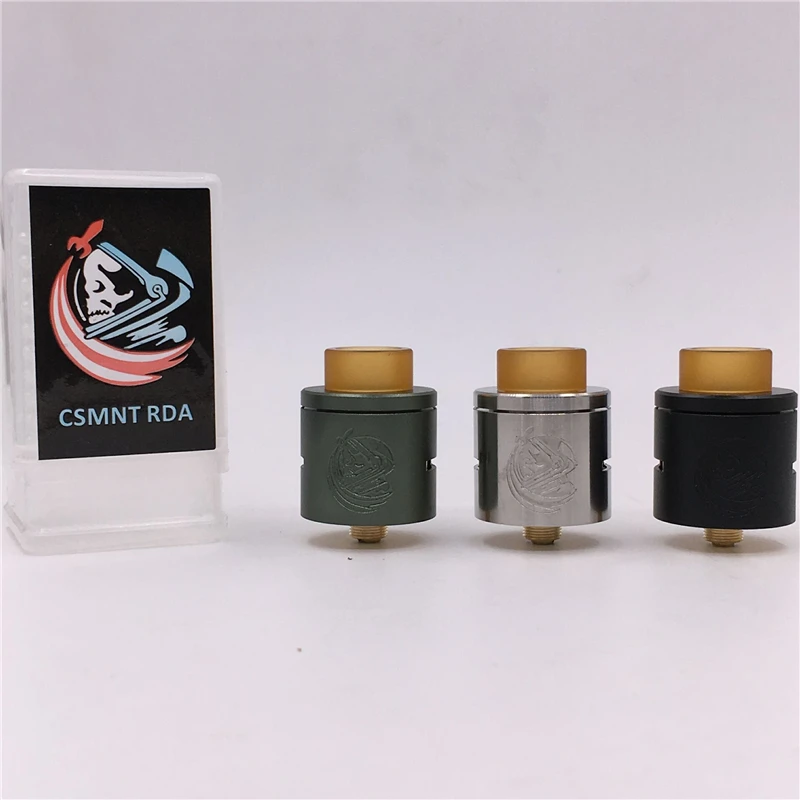 

Newest CSMNT RDA Rebuildable Dripping Atomizer COSMONAUT Peek Insulator Adjustable Airflow Control 24mm Fit 510 Vape Mods