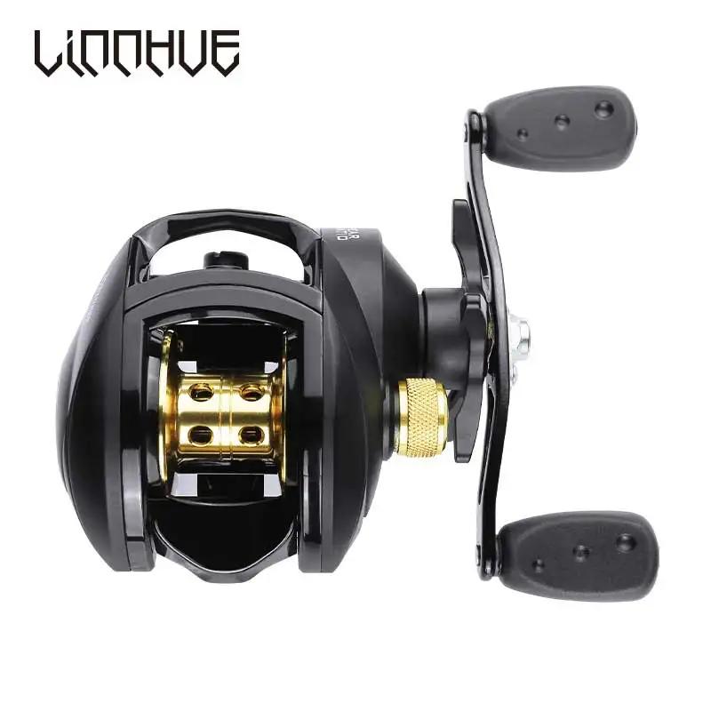 Online Carrete de Baitcasting LINNHUE FO2000 carrete metálico 8,1 1 carrete de pesca de arrastre de 8 kg, sistema de freno magnético, carrete ultraligero