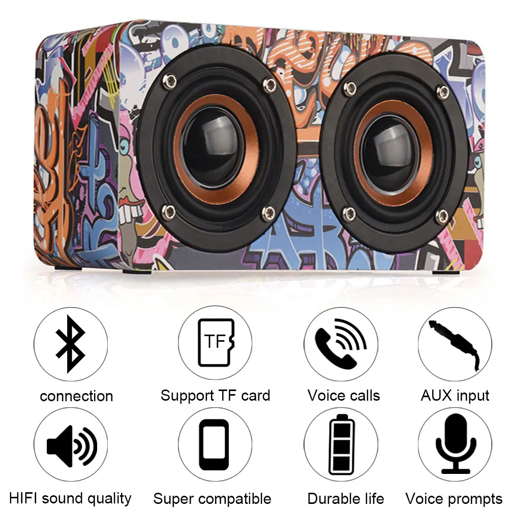M5 бас портативный Bluetooth FM радио открытый деревянный стерео звуковой ящик беспроводной динамик двойной