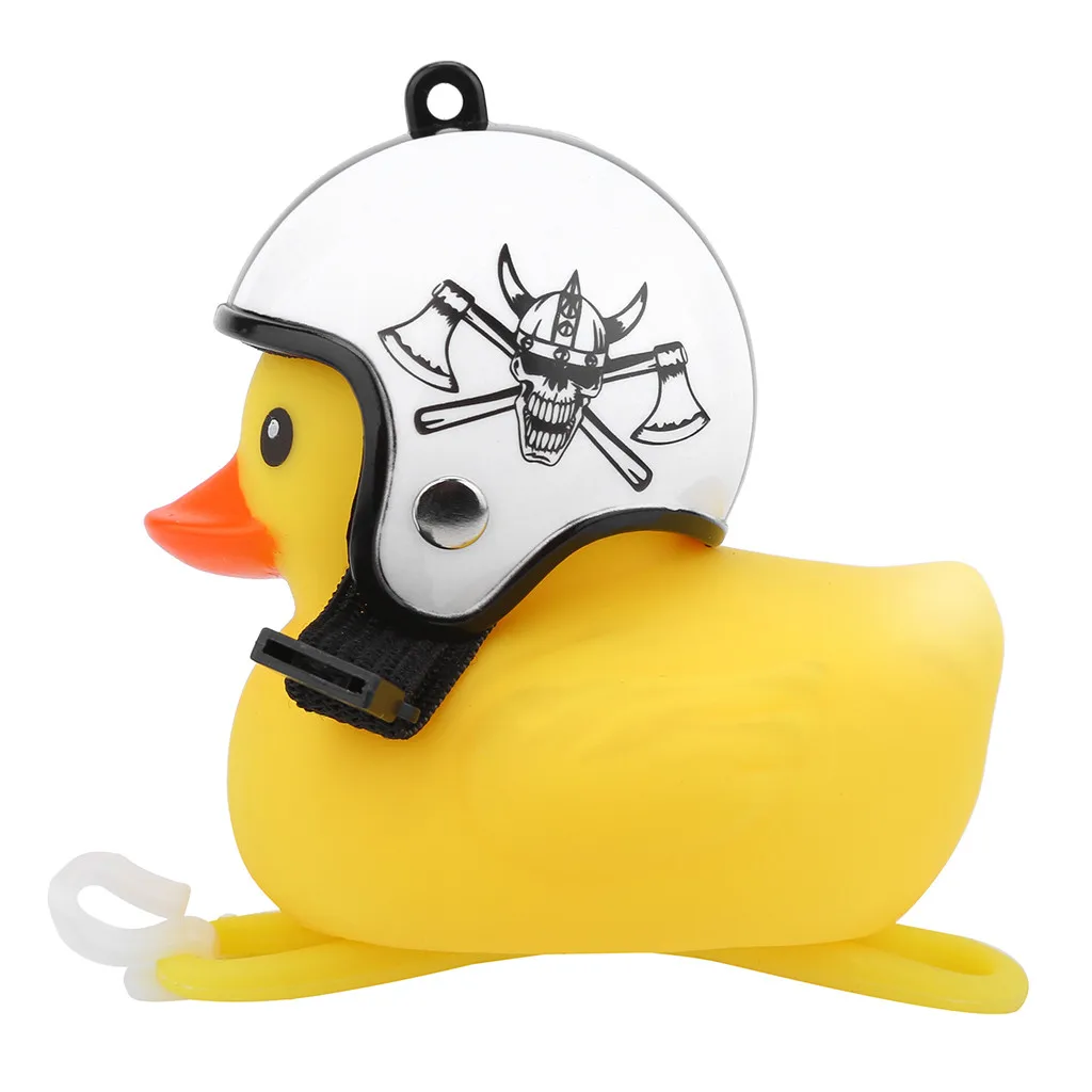 Excellent 1pc Cartoon Yellow Silica Little Duck Helmet Head Bicycle Light Shining Mountain Bike Handlebar Duck Head Light Bell Accesso#PY6 41